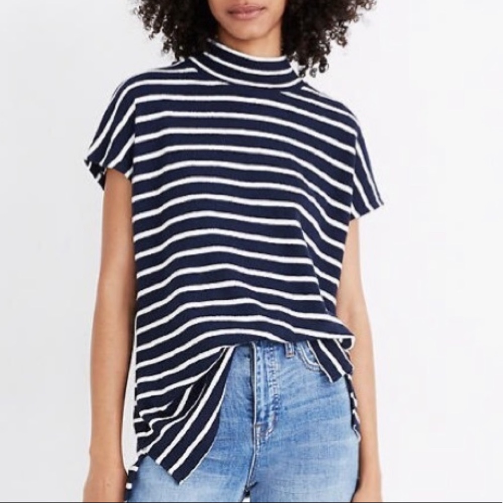 Madewell Mock-neck Striped Tunic - Size Large